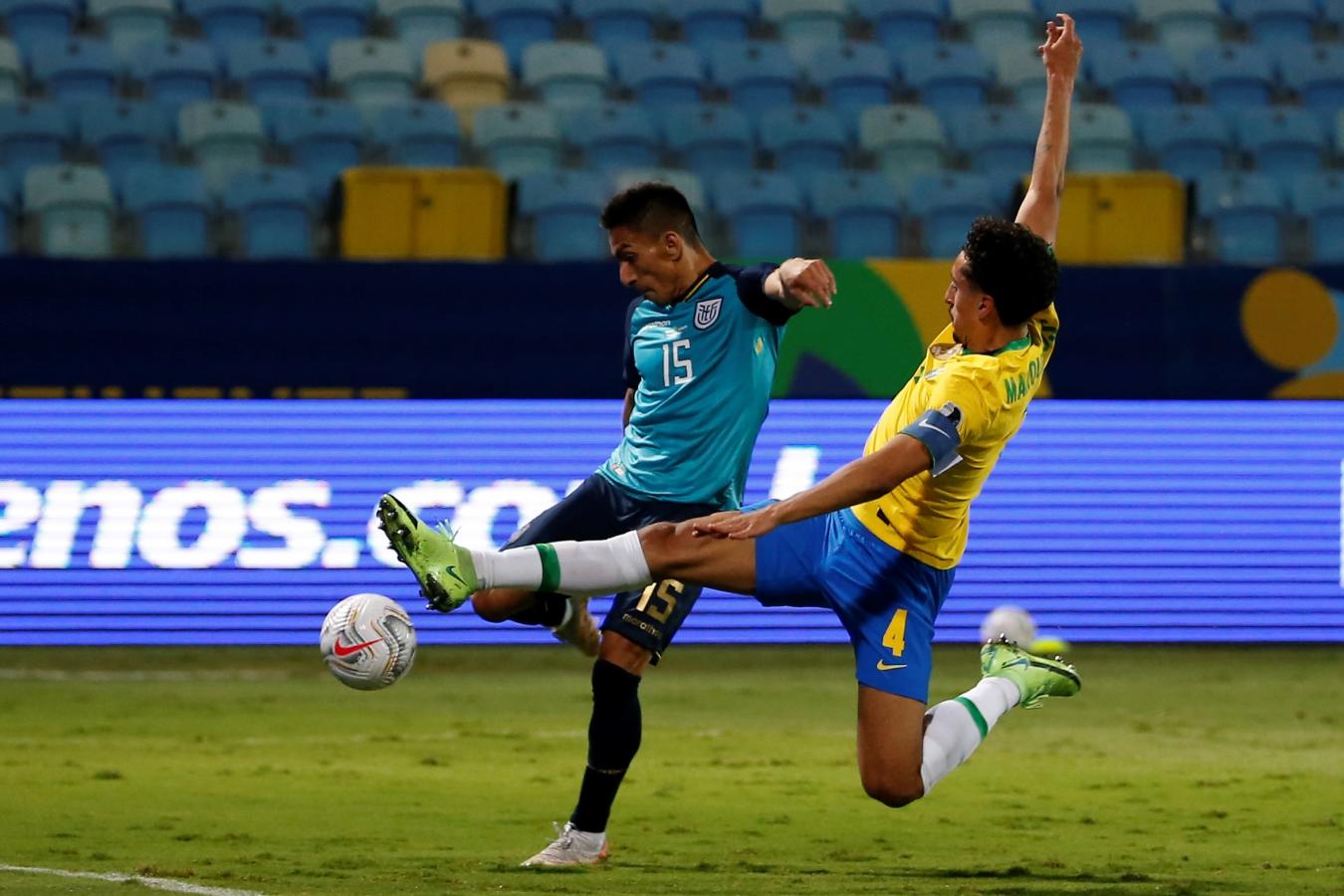 Ecuador llegó a la igualdad con este disparo cruzado de Ángel Mena. Iban 53 minutos. Foto: @CopaAmerica