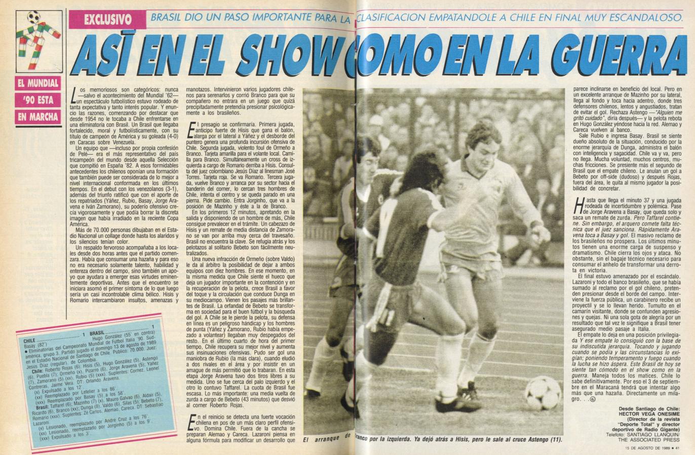 El partido anterior al escándalo, 1 a 1 en Santiago de Chile