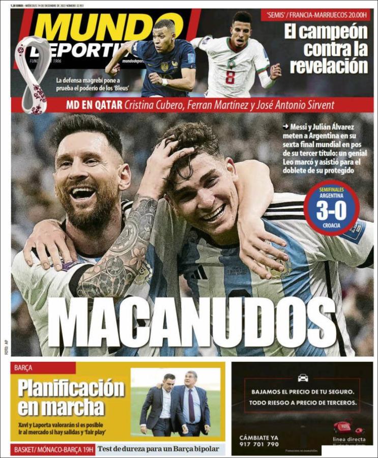 Imagen Messi, en la portada de Mundo Deportivo