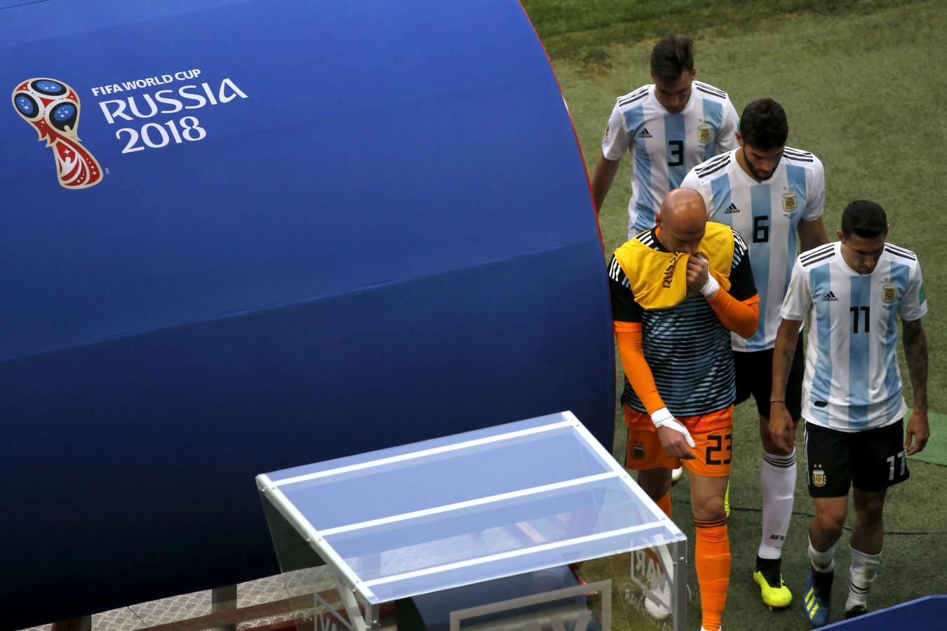 Imagen La triste despedida de Argentina de Rusia 2018 (ANDRES PINA / PHOTOSPORT / PHOTOSPORT / Photosport via AFP)