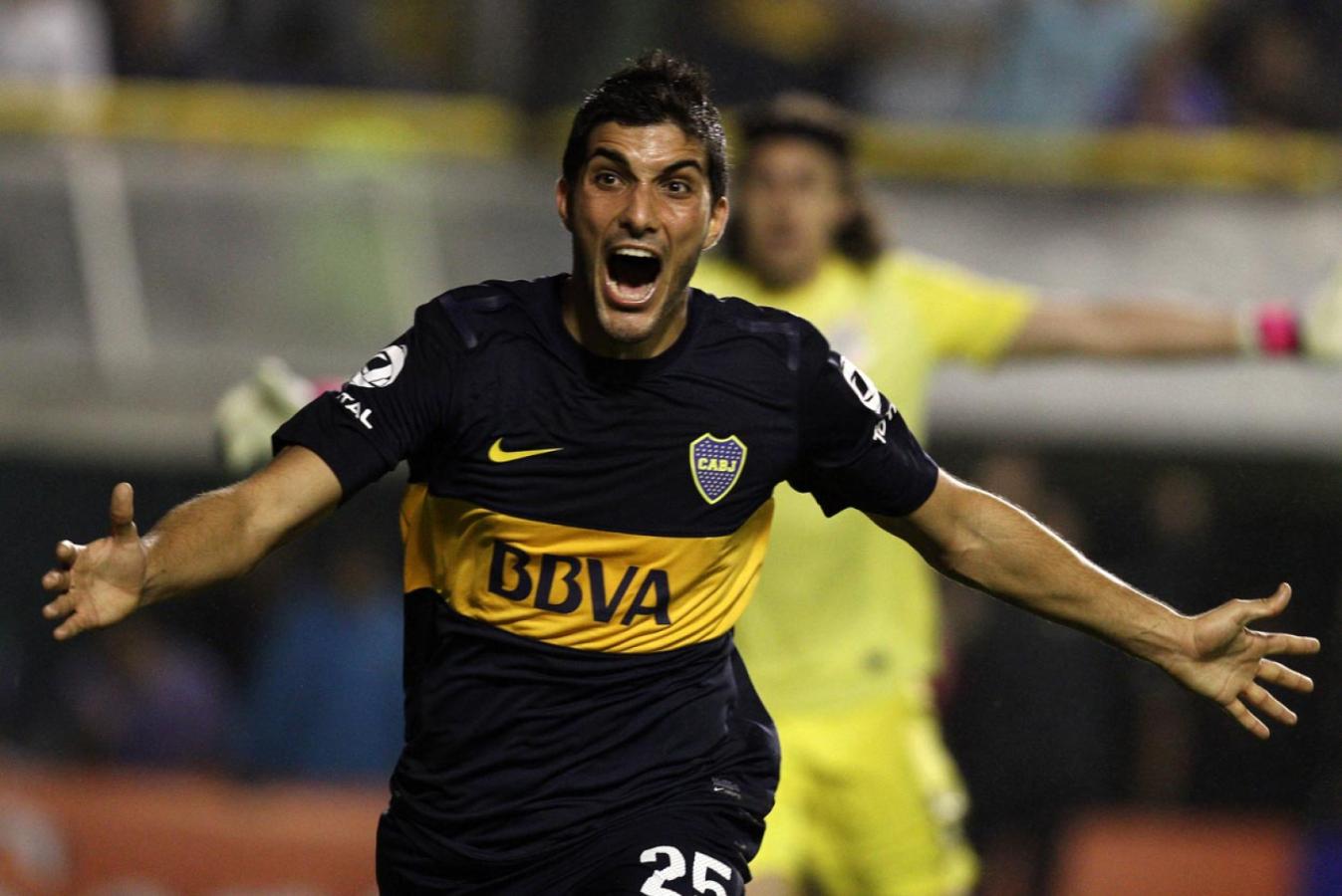 Imagen Nicolás Blandi festeja el gol de Boca el 1/5/2013 (Fotobaires)