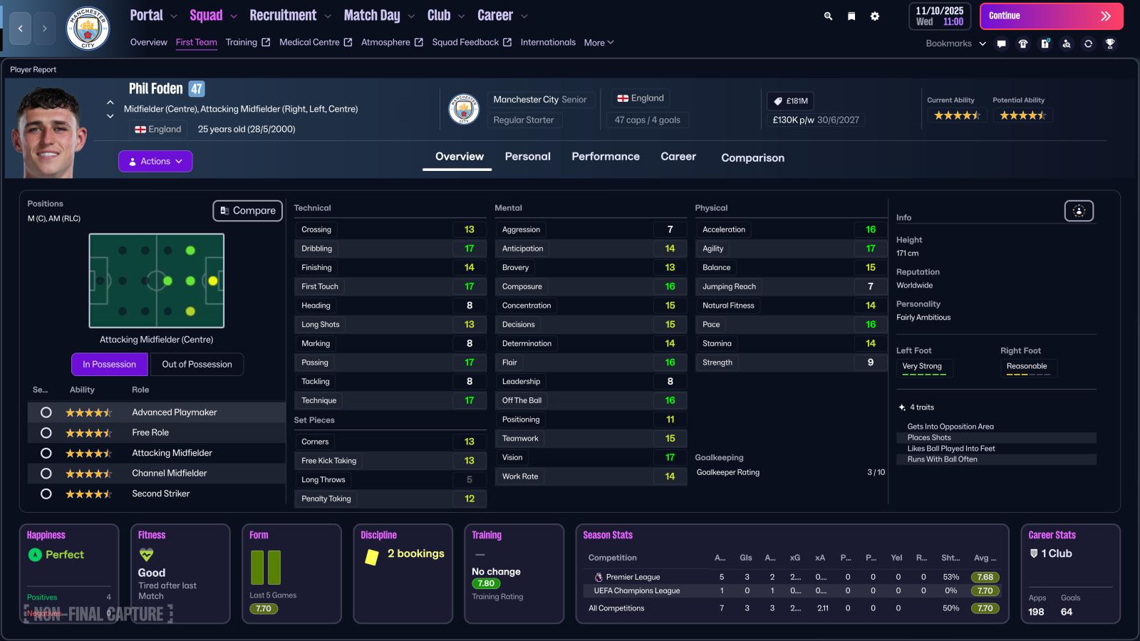 Imagen Así se verá la clasificación de cada jugador en Football Manager 26.