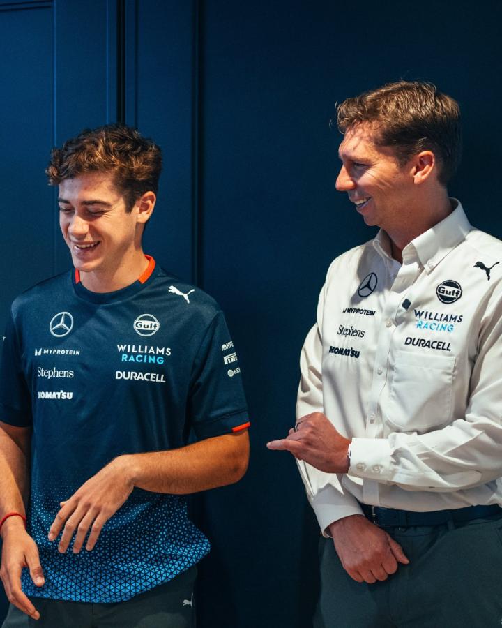 Imagen La foto que subió Vowles dedicada a Colapinto, en la previa de Monza.