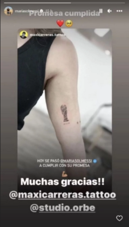 Imagen La historia de Instagram de Maria Sol Messi y la promesa cumplida.