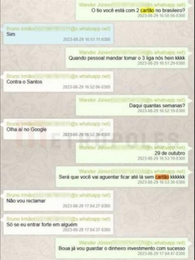 Imagen Diálogo entre Bruno Henrique y su hermano (material policial).