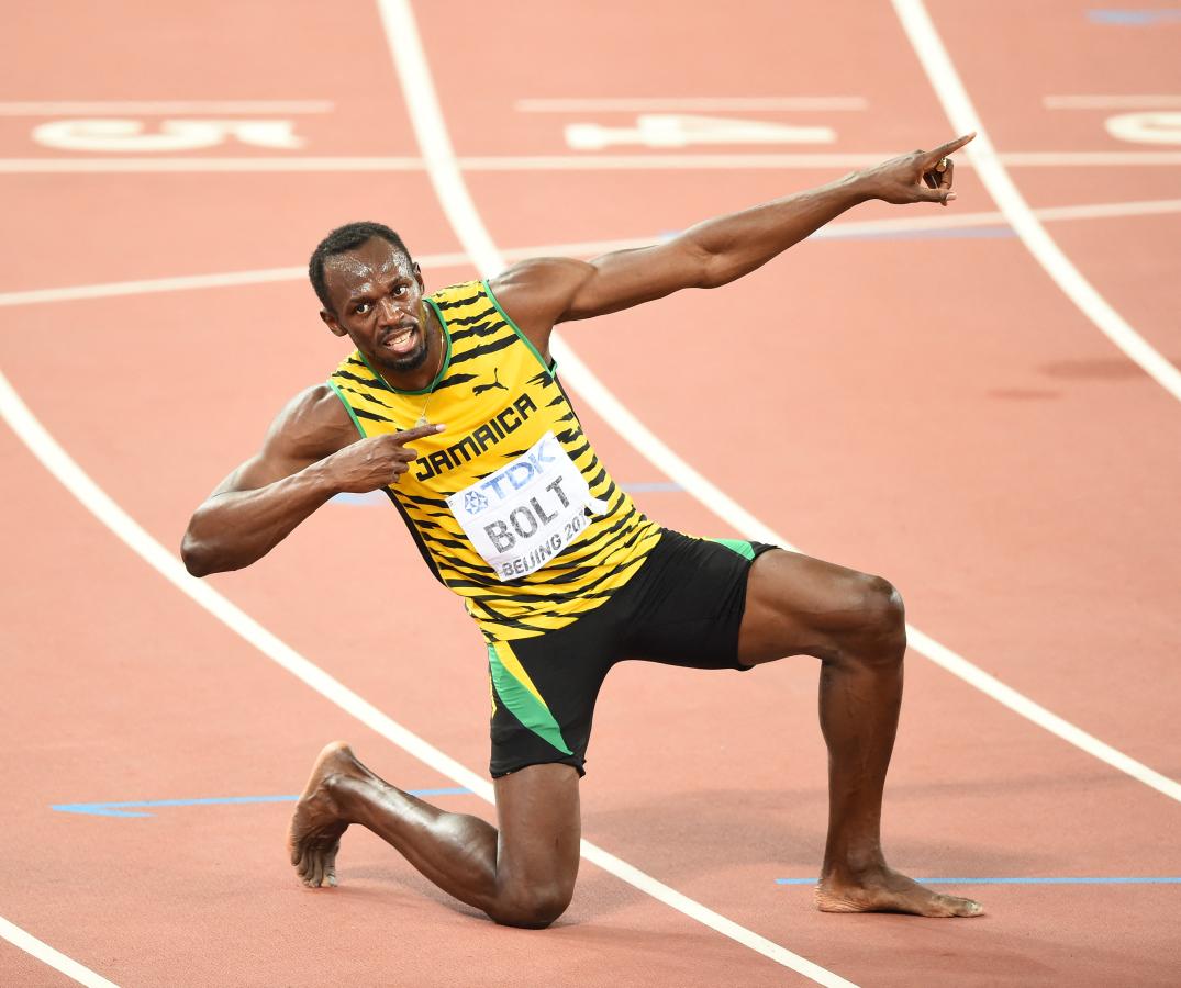 Imagen Usain Bolt celebra su medalla dorada en Beijing (MUSTAFA YALCIN / ANADOLU AGENCY / Anadolu Agency via AFP)