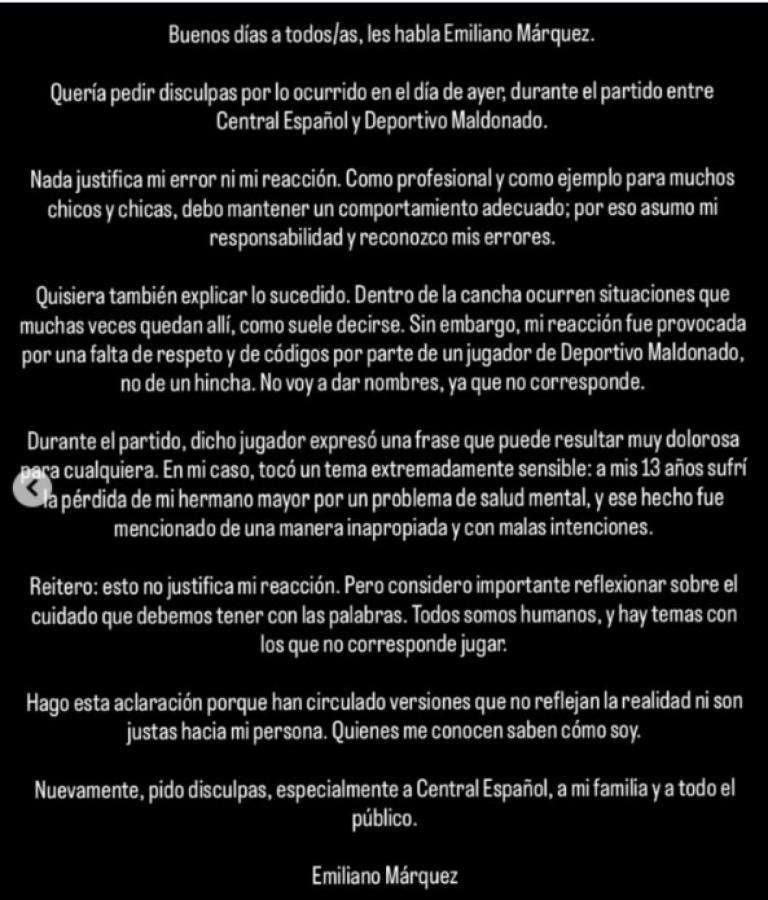 Imagen El descargo de Emiliano Márquez