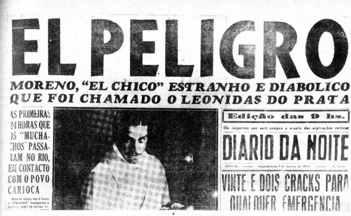 Imagen Fuimos a disputar la Copa Roca en enero de 1939 y dentro de la ampulosidad periodística de los brasileños me tocó verme así titulado: ¡El peligro! Yo era para ellos un chico "estranho e diabólico"... Resultó cierto…