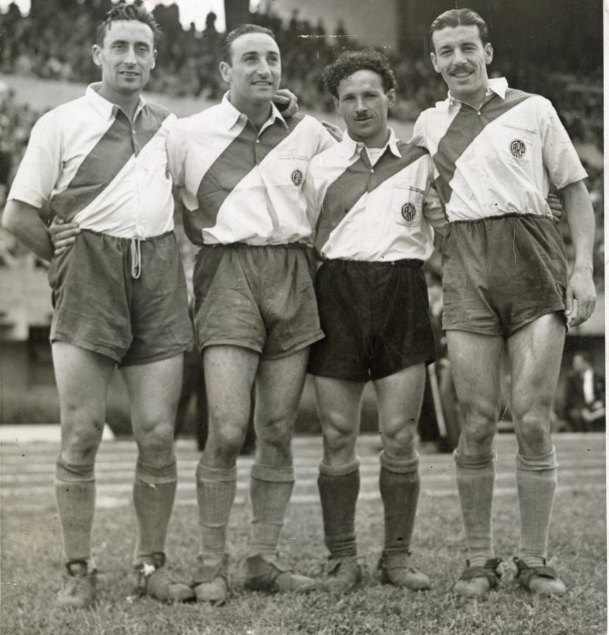 Imagen Rodolfi, Vaghi (no jugó el encuentro contra Boca), Loustau y Ferreyra: parte del River que jugó la Copa Escobar 1942