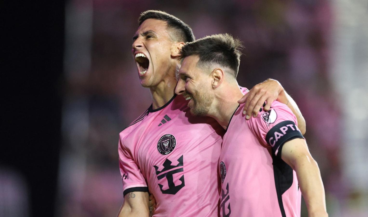 Imagen Matías Rojas y Messi, juntos en Inter Miami.