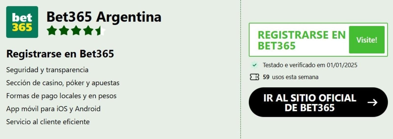 Imagen codigo del bono bet365 para Argentina