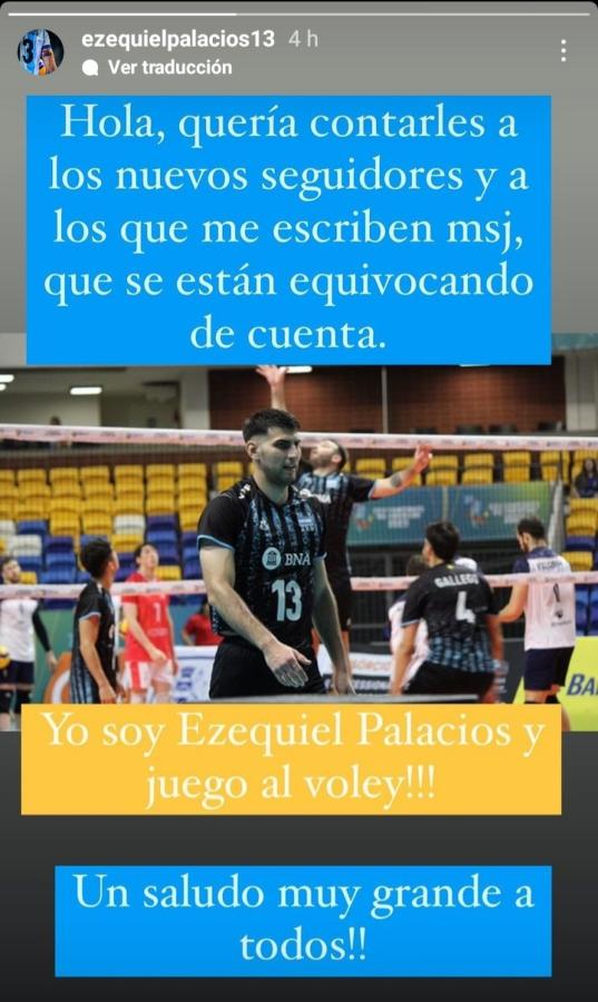 Imagen La historia de Ezequiel Palacios en Instagram