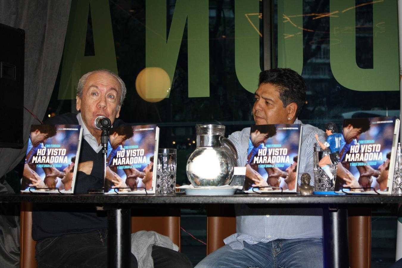 Imagen Guillermo Blanco y Lalo Maradona, durante la presentación. Imagen: Milagros Mercado.