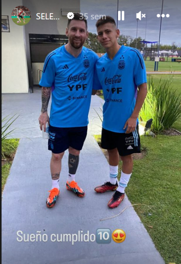 Imagen El día que se entrenó con Messi y cumplió su sueño.