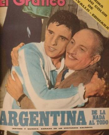 Imagen de 19 de julio de 1966, Luis Artime y Valentín Suárez
