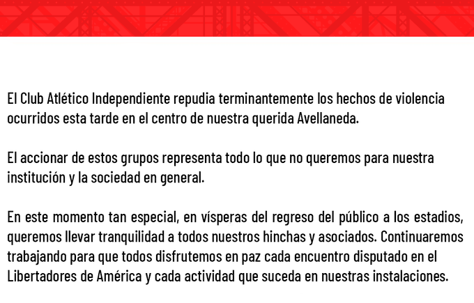 Imagen de LA RESPUESTA DE INDEPENDIENTE AL ENFRENTAMIENTO ENTRE LOS BARRAS
