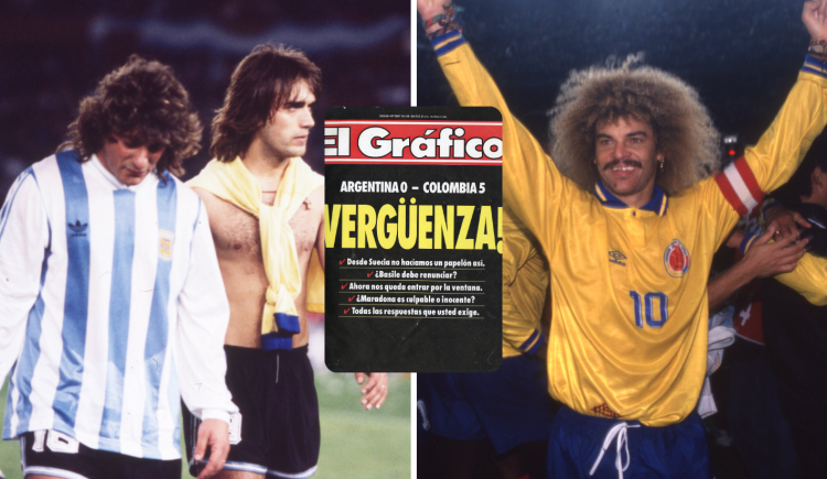 Imagen de 30 años del 0-5 con Colombia: la angustia, Maradona, la tapa negra y Sanfilippo