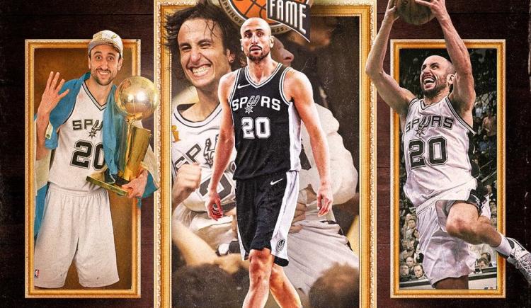 Imagen de Manu Ginóbili es parte del salón de la fama de la NBA