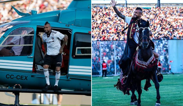 Imagen de Del helicóptero al caballo: así fue la espectacular presentación de Arturo Vidal en Colo Colo