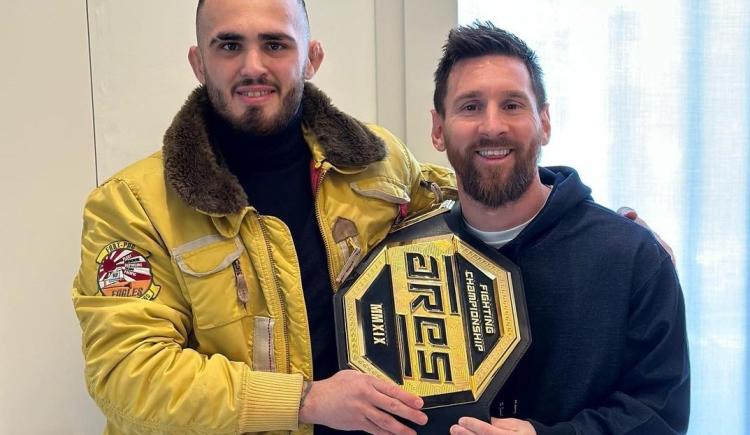 Imagen de Messi recibió en su casa al campeón argentino de artes marciales mixtas