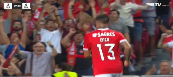 Imagen de Golazo de Enzo Fernández en su debut oficial con el Benfica