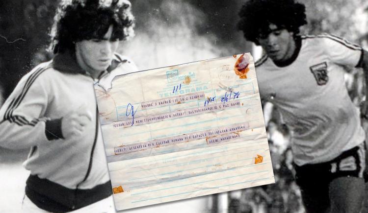 Imagen de Un telegrama y un deseo de Diego Maradona