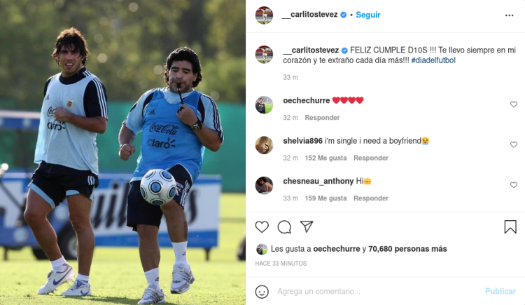 Imagen de TEVEZ: “FELIZ CUMPLE D10S !!!”