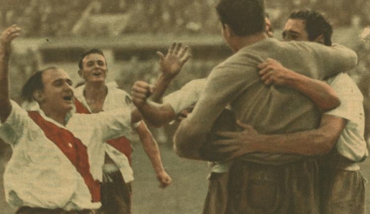 Imagen de 1952. River Plate venció por primera vez a Racing en su nuevo estadio