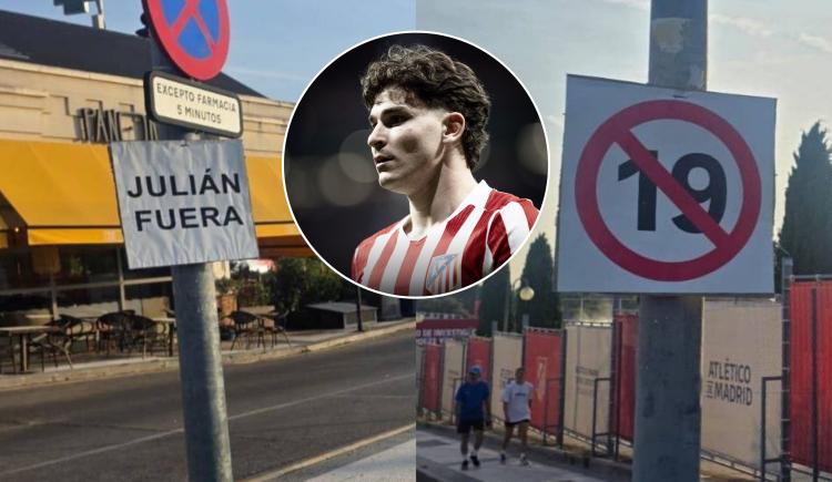 Imagen de Aparecieron carteles contra Julián Álvarez en la ciudad deportiva de Atlético de Madrid