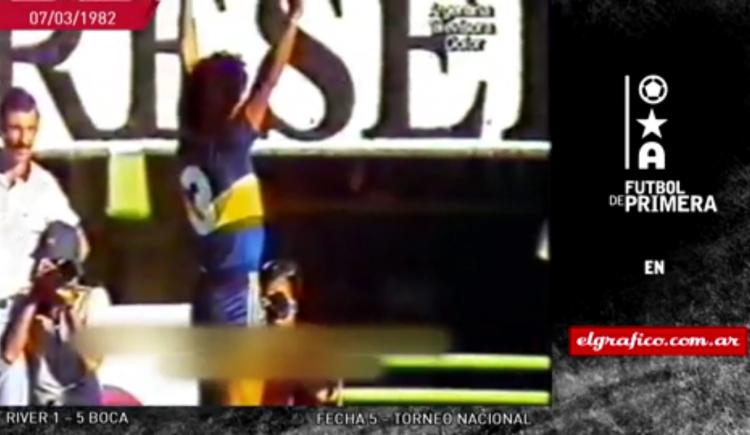 Imagen de 1982. Goleada histórica de Boca a River