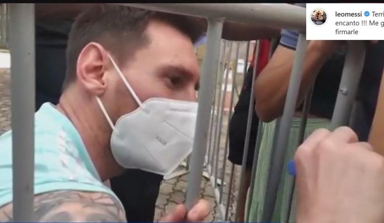 Imagen de MESSI LE CUMPLIÓ EL SUEÑO A SU FAN BRASILEÑO