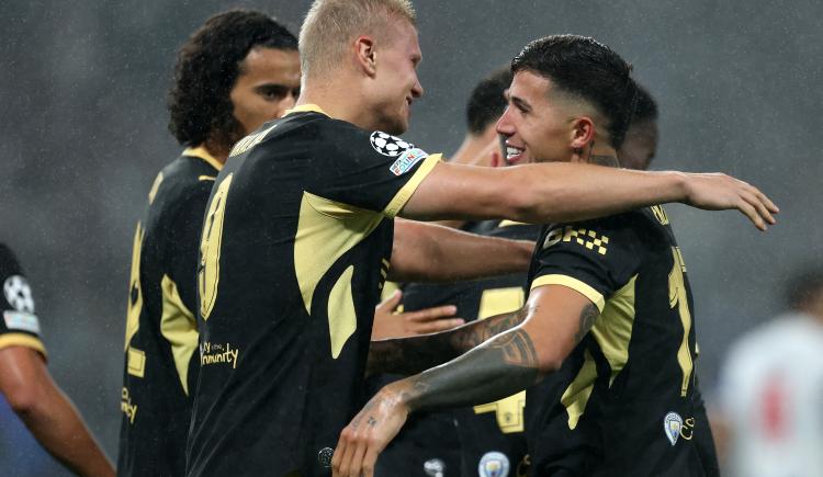 Imagen de La primera asistencia de Enzo Fernández en el City: a Haaland por la Champions League