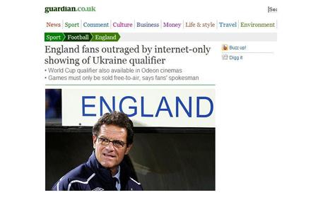 Imagen de Ucrania-Inglaterra, por internet o en cines