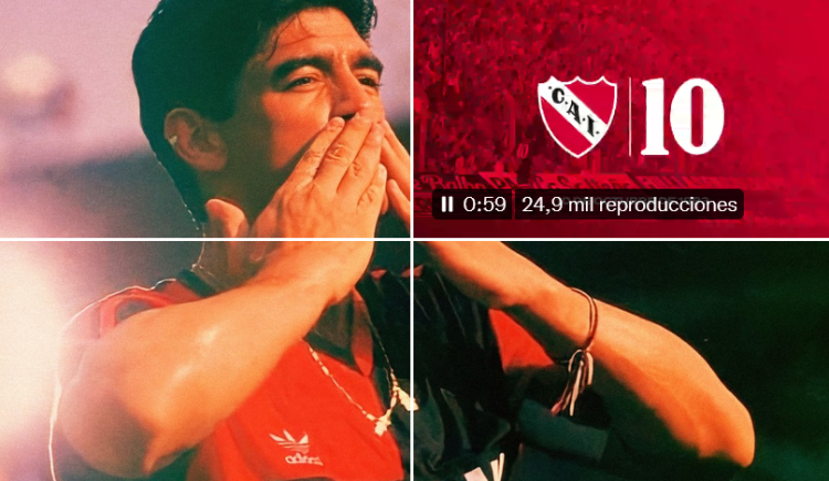 Imagen de El homenaje de Independiente en el 10/10 a Maradona