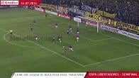 Imagen de La mejor jugada de Boca pega en el travesaño