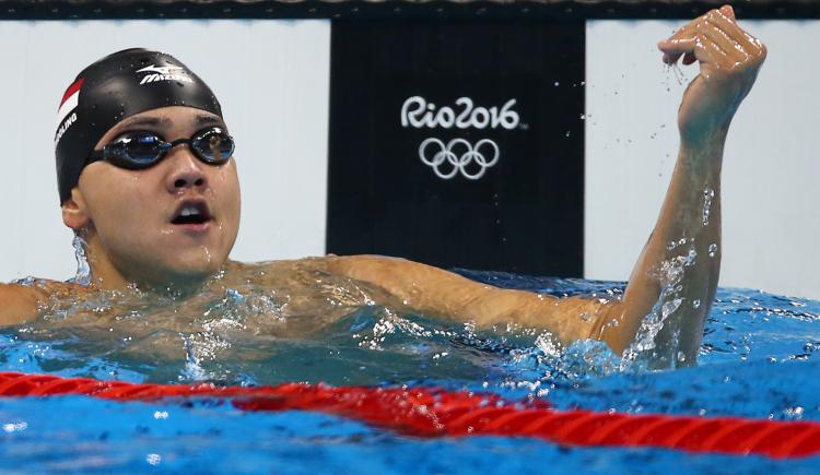 Imagen de Schooling, de Singapur, le ganó la final a Phelps