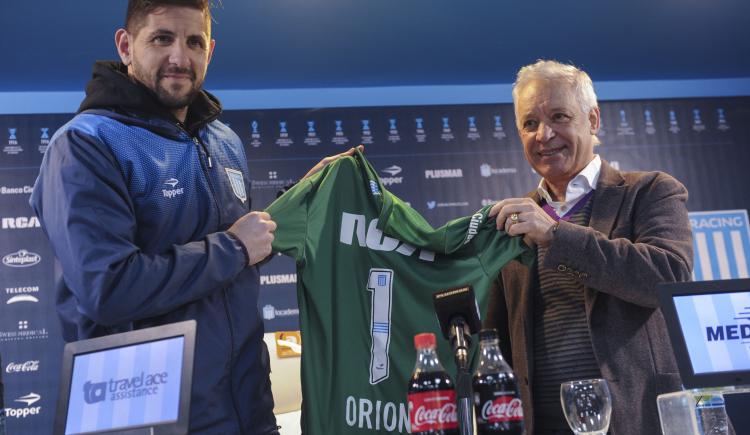 Imagen de Orion, en su presentación en Racing: "Soy un profesional que va a dejar todo"