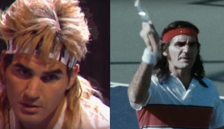 Imagen de Federer, como Ben Stiller: imitó a McEnroe y a Agassi