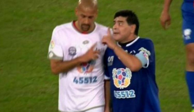 Imagen de Maradona tuvo una discusión con Verón en el Partido por la Paz