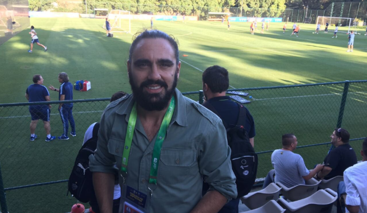 Imagen de Visita de lujo: Sorín estuvo en la práctica de la Selección