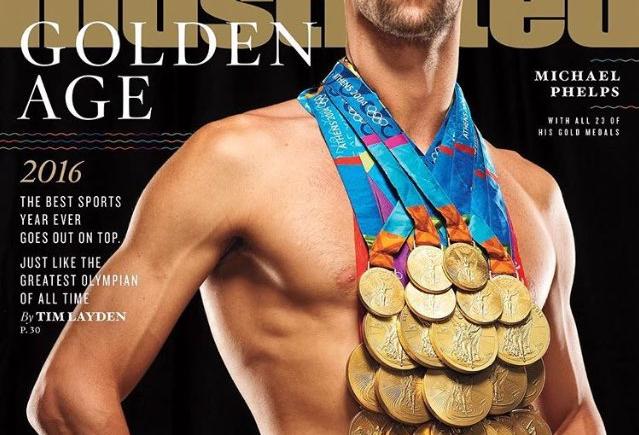 Imagen de Phelps posó con todas sus medallas doradas
