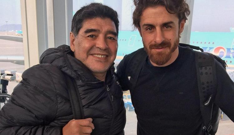Imagen de Maradona y Aimar, juntos en Seúl