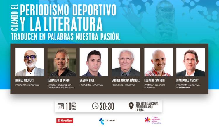 Imagen de Torneos presentará “Cuando el periodismo deportivo y la literatura traducen en palabras nuestra pasión”, en la Feria del Libro.