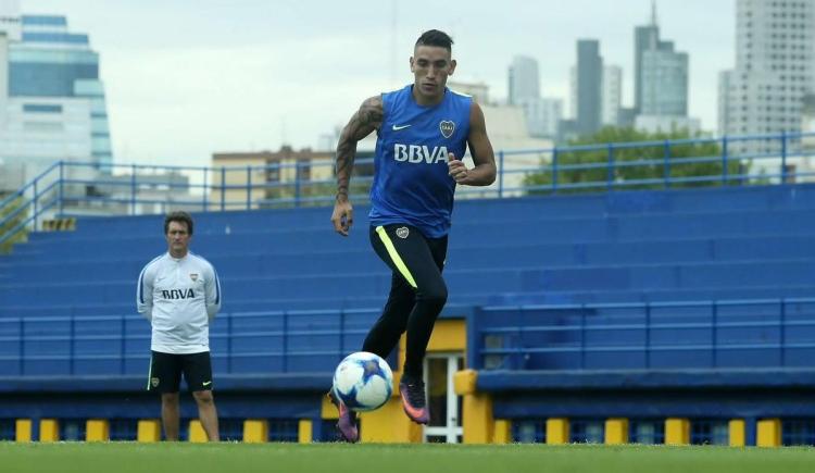 Imagen de Centurión, titular en la práctica de Boca