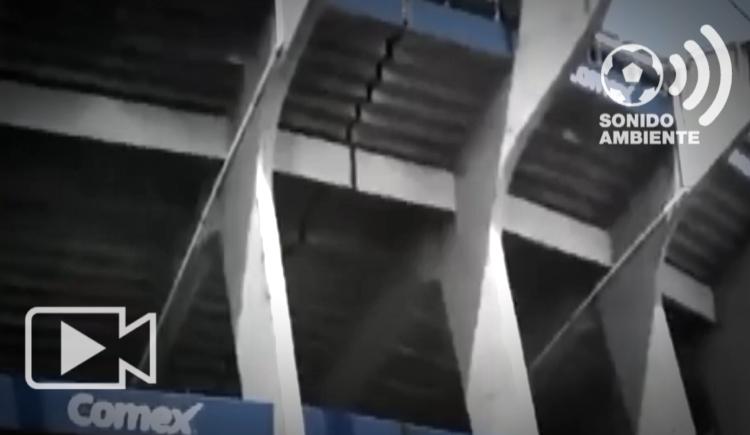 Imagen de El estadio Azteca se mueve y se raja durante el sismo