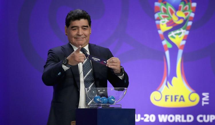 Imagen de Maradona participará en el sorteo del Mundial