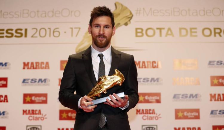 Imagen de Messi recibió la Bota de Oro