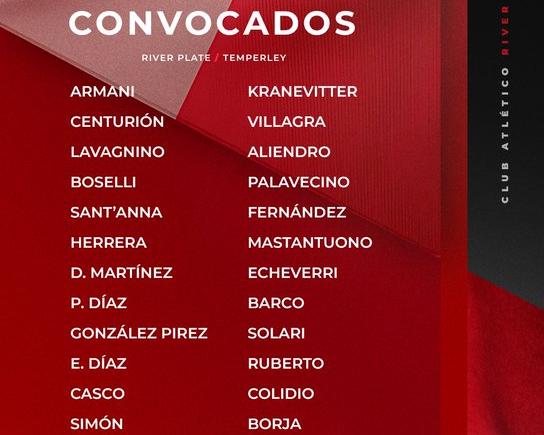 Imagen de Con Aliendro, la lista de convocados de River para la Copa Argentina