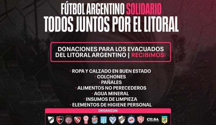 Imagen de Fútbol argentino solidario: Todos Juntos por el Litoral
