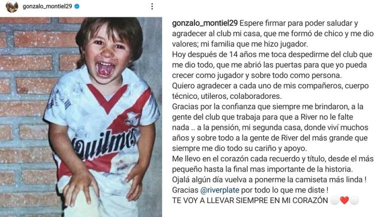 Imagen de EL EMOTIVO POSTEO DE DESPEDIDA DE MONTIEL